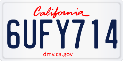 CA license plate 6UFY714