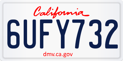 CA license plate 6UFY732