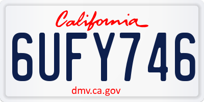 CA license plate 6UFY746