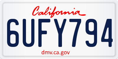 CA license plate 6UFY794