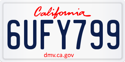 CA license plate 6UFY799