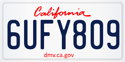 CA license plate 6UFY809