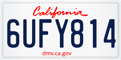 CA license plate 6UFY814