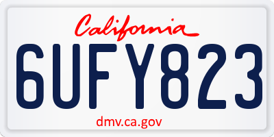 CA license plate 6UFY823