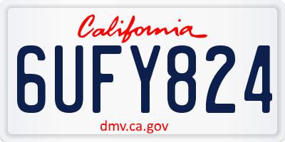 CA license plate 6UFY824