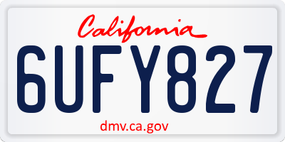 CA license plate 6UFY827