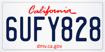 CA license plate 6UFY828