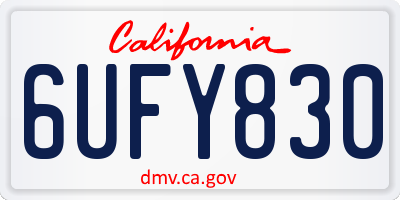 CA license plate 6UFY830