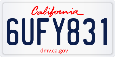 CA license plate 6UFY831