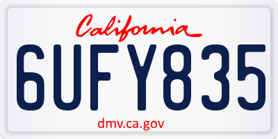 CA license plate 6UFY835