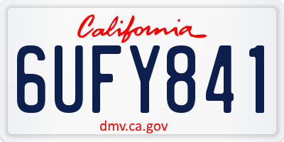 CA license plate 6UFY841