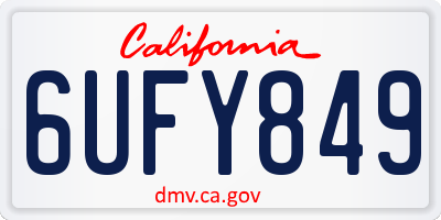 CA license plate 6UFY849