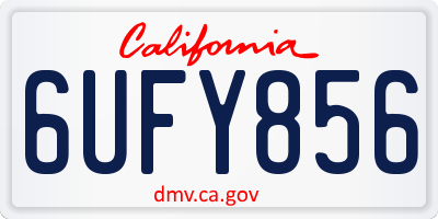 CA license plate 6UFY856