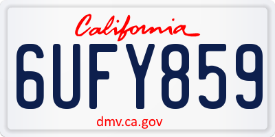 CA license plate 6UFY859