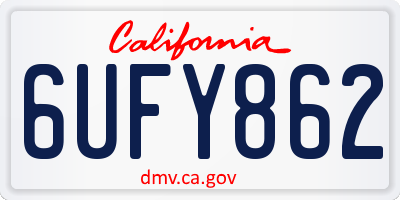 CA license plate 6UFY862