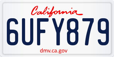 CA license plate 6UFY879