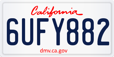 CA license plate 6UFY882