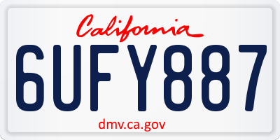 CA license plate 6UFY887