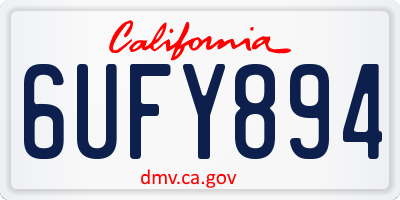 CA license plate 6UFY894