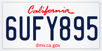 CA license plate 6UFY895