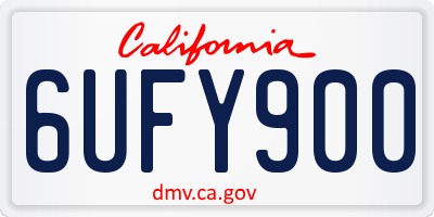 CA license plate 6UFY900