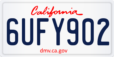 CA license plate 6UFY902