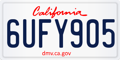 CA license plate 6UFY905