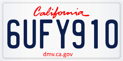 CA license plate 6UFY910
