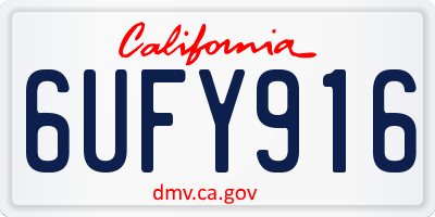 CA license plate 6UFY916
