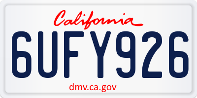 CA license plate 6UFY926