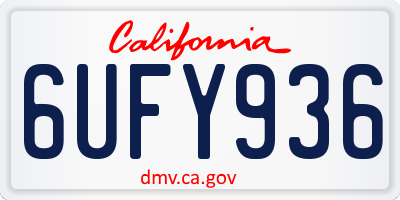 CA license plate 6UFY936
