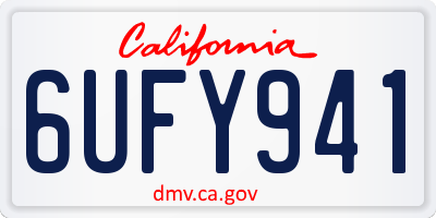 CA license plate 6UFY941