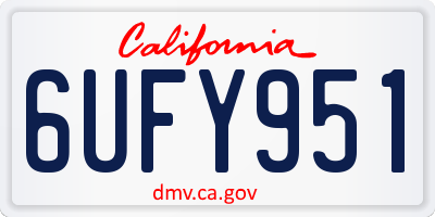 CA license plate 6UFY951