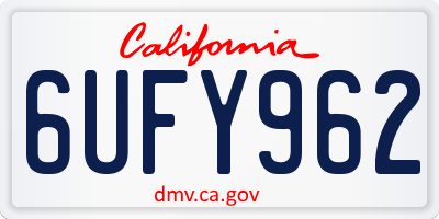 CA license plate 6UFY962