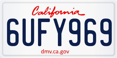 CA license plate 6UFY969