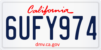 CA license plate 6UFY974