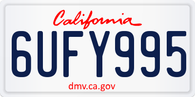 CA license plate 6UFY995