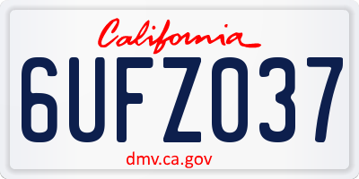 CA license plate 6UFZ037