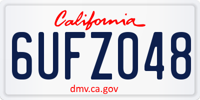CA license plate 6UFZ048