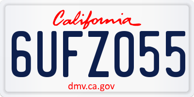 CA license plate 6UFZ055