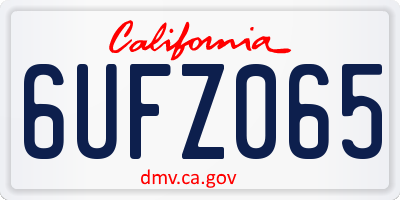CA license plate 6UFZ065