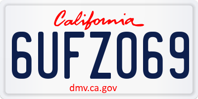 CA license plate 6UFZ069