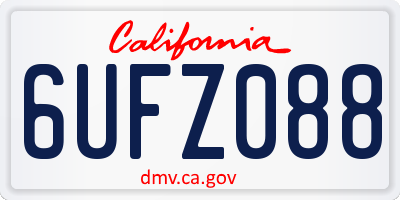 CA license plate 6UFZ088