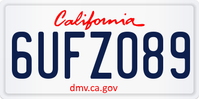 CA license plate 6UFZ089