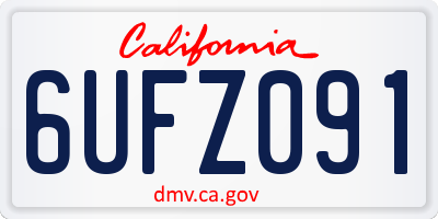 CA license plate 6UFZ091