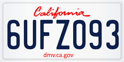 CA license plate 6UFZ093
