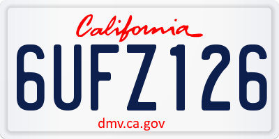 CA license plate 6UFZ126