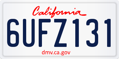 CA license plate 6UFZ131