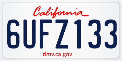 CA license plate 6UFZ133