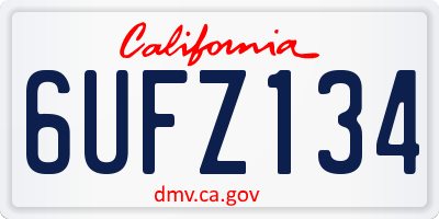 CA license plate 6UFZ134